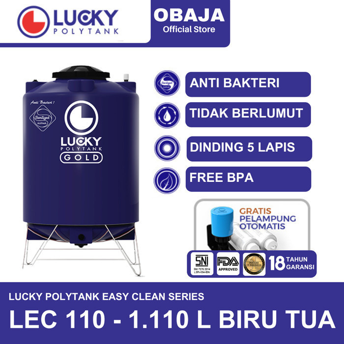 Lucky Polytank Toren / Tandon Air E Clean 110 Lucky Polytank Biru Tua