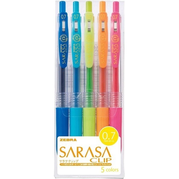 

Ready Zebra Sarasa Clip Gel Ballpoint Pen 0.3 0.4 0.5 0.7 mm Set of 5 Colors