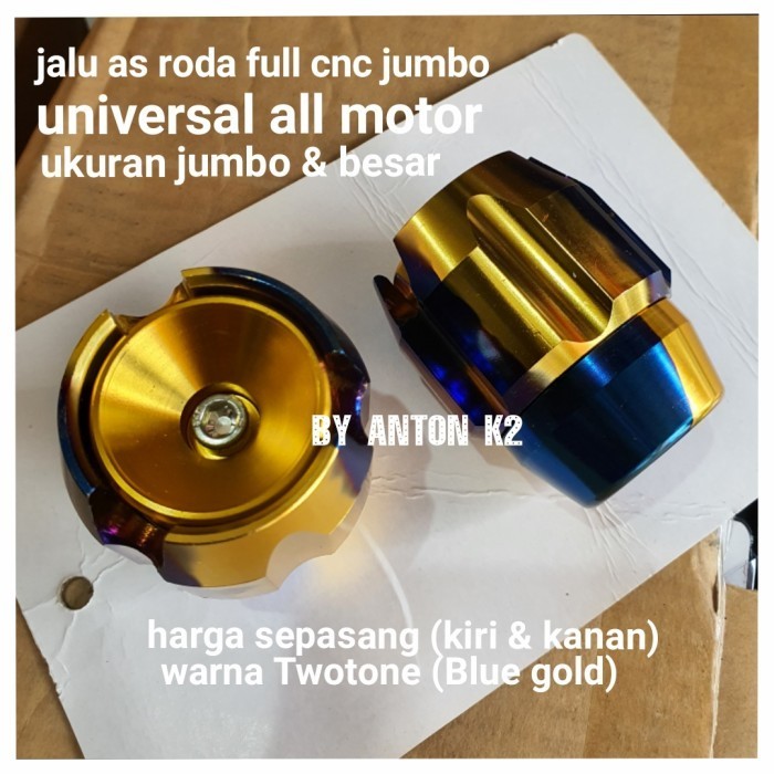 Jalu As Roda Depan Cnc Ful Warna Pelangi/2Tone Variasi Aksesoris Motor
