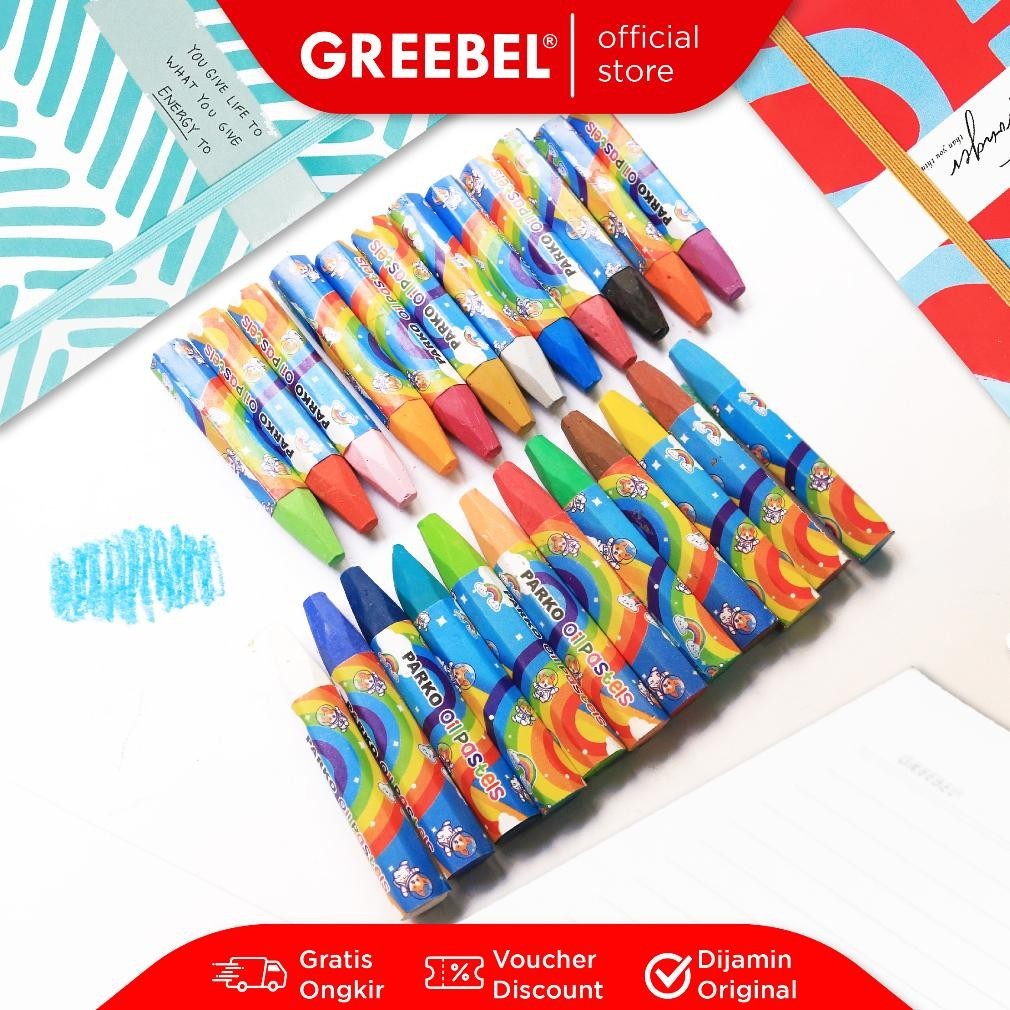 

TW39 PARKO OIL PASTEL isi 24 WARNA (PARKO) Crayon Krayon Art untuk Sekolah Anak & professional Termurah