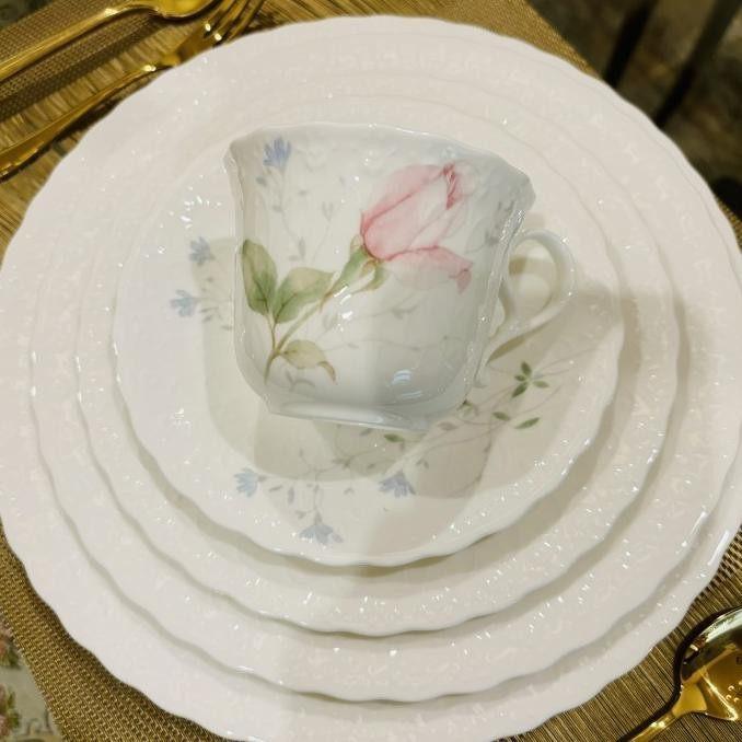 [New] Dinner Set Narumi April Rose 20 Pcs Mewah Cantik - Piring Makan Set