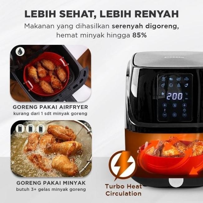 [Best Quality] Promo Air Fryer Strogen Sanic 3L Original