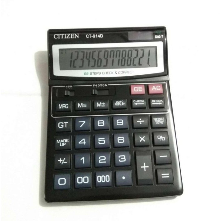 

Ready Kalkulator Citizen Ukuran Besar 14 Digit Baterai AA Biasa Kantor Toko