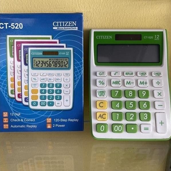

Ready M 1P Kalkulator Citizen Ct-520 Ungu Purple Hijau Green Pink Biru Blue