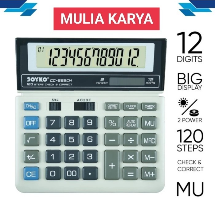 

Ready Calculator Kalkulator Joyko CC-868CH 12 Digits Check Correct