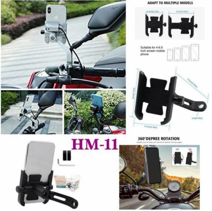 Phone Holder Motor Spion Holder Motor / Sepeda Holder Hp Besi Kuat Ori