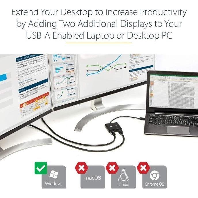 USB 3.0 to Dual HDMI Adapter / Converter USB 3.0 To HDMI 2 Female