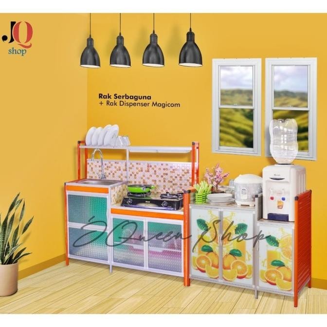 [Ready Stock] 1 Set Meja Dapur ( 1 Meja Wastafel / Cuci Piring - Rak Kompor + 1 Meja