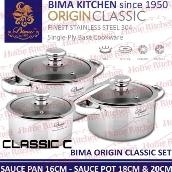 [Baru] Promo Bima Origin Classic Panci Stainless Set Sus 304