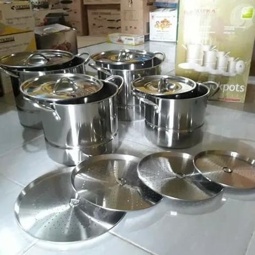 [Baru] Promo Panci Tinggi Sarangan Langseng Supra / Panci Steamer 4 In 1