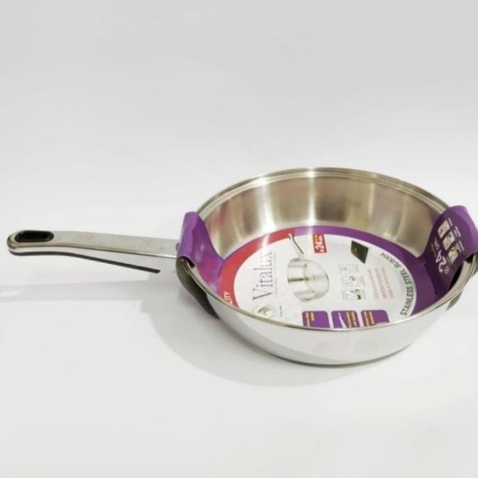 [Baru] Fry Pan Zebra Vitalux Stainless Steel 24 Cm 175325 Wajan Penggorengan