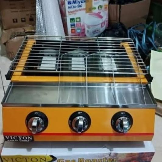 [Promo] Bakaran Sosis 3 Knob Victon Et-K122-B / Panggangan Bbq Gas Roaster