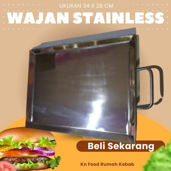 [Promo] Wajan Stainless - Wajan Penggorengan Kebab,Burger Sosis Bakar