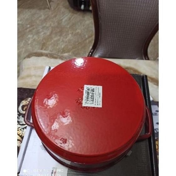 [Ready] Staub 24Cm Round Cast Iron Cocotte Red
