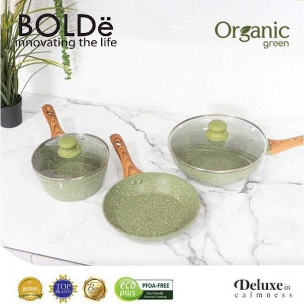 [Baru] Promo Bolde Organic Green Pan Set 5Pcs - Panci Set 5 Pcs
