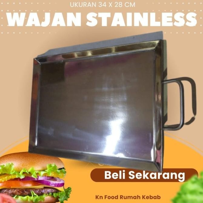[Ready Stock] Wajan Penggorengan Kebab,Burger Sosis Bakar-Wajan Stainless -Murah