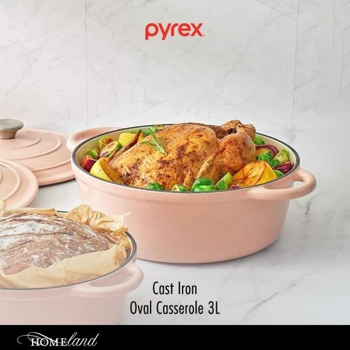 [New] Pyrex Oval Cast Iron Casserole / Panci Kaserol