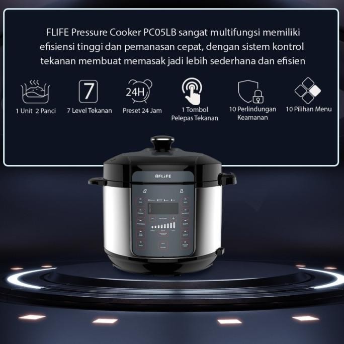 [Promo] Presto Listrik Digital Flife Pc 05Lb Kapasitas 5 Liter Super Low Watt