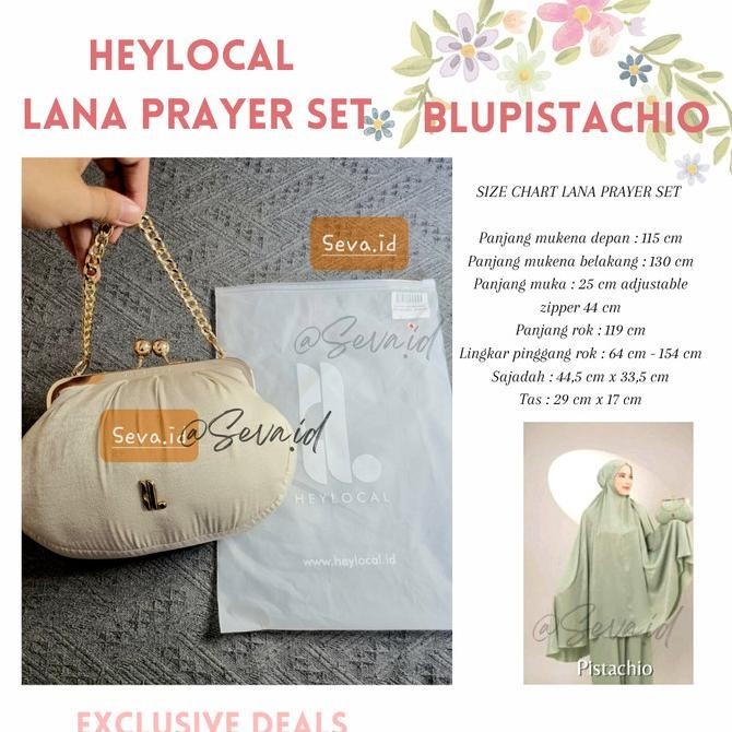 [Baru] Heylocal.Id Mukena Lana Blupistachio Prayer Set Imperfect Sale