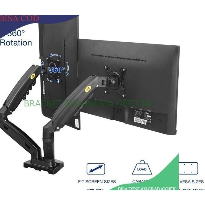 [Ready] Bracket Monitor Meja Braket Monitor Meja 2 Layar Monitor North Bayou