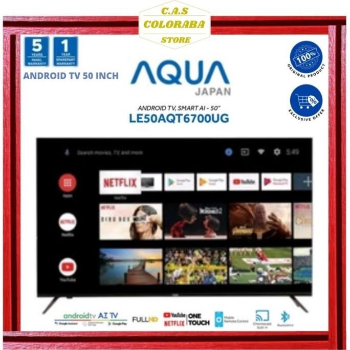 [Baru] Aqua Japan Le50Aqt6700Ug Android Tv 50 Inch Uhd 50Aqt6700 Tv Aqua 50"