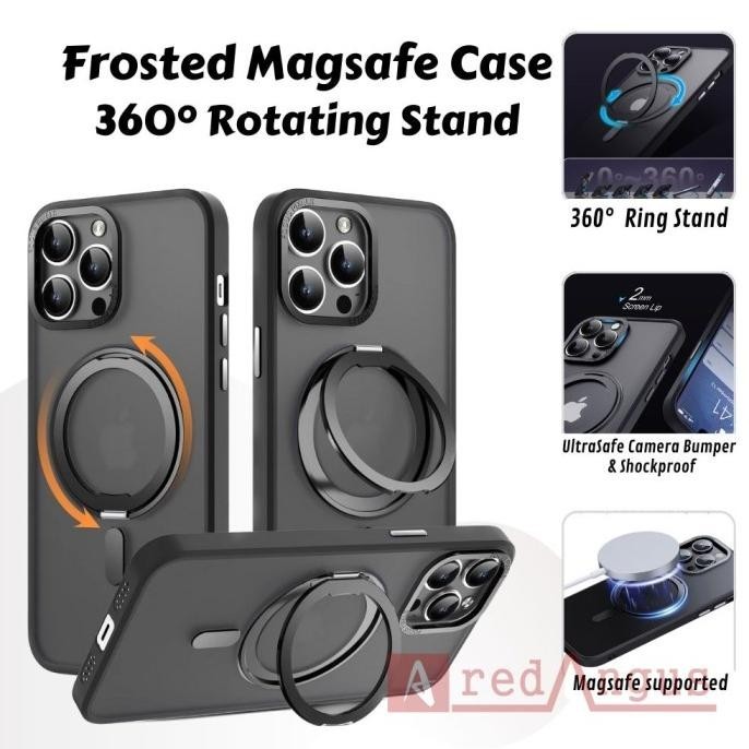 Magsafe Case Iphone 12 Pro Max Frosted 360 Kickstand Ring Stand Cover