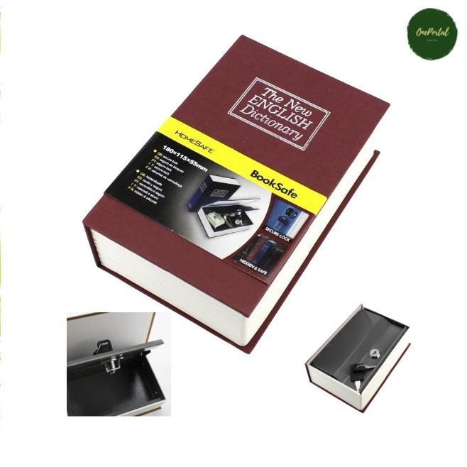 Brankas Safety Box Besi Tempat Penyimpanan Uang Perhiasan Bentuk Buku Irritelly