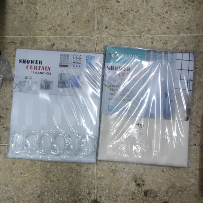 SHOWER CURTAIN KAMAR MANDI 200 CM X 200 CM TIRAI KAMAR MANDI