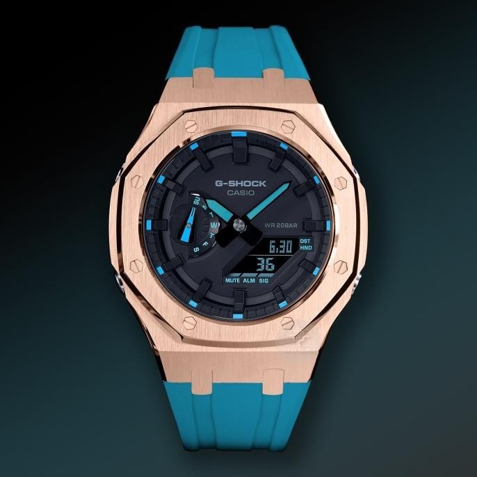 [Best Quality] Casio G Shock Ga2100 Tiffany Original Garansi Custom Case Rose