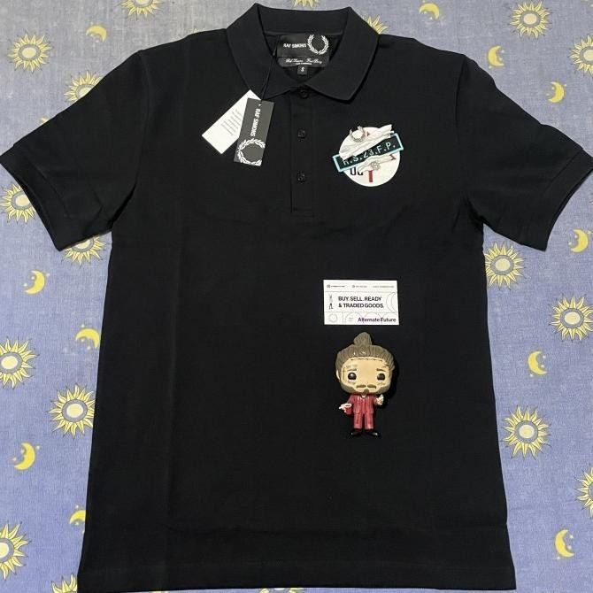 [Baru] Fred Perry X Raf Simons Patched Polo Shirt Black