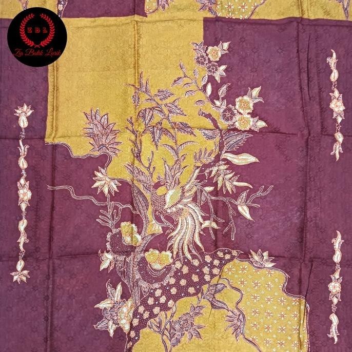 [New] Kain Batik Tulis Sutra Baron Atbm Pola Kemeja Pria Warna Ungu Limited