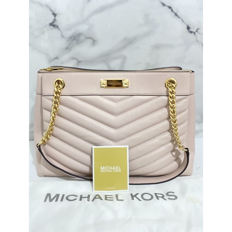 Michael Kors totebag whitney quilt medium baby pink Original Preloved / tas MK authentic