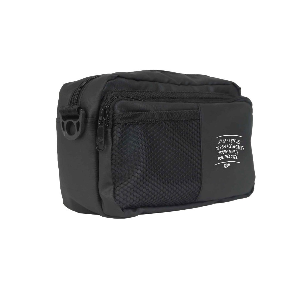 Troy Company Sling Bag Compact Black Quotes - Slingbag Hitam Tas Selempang Hitam SBD 2280