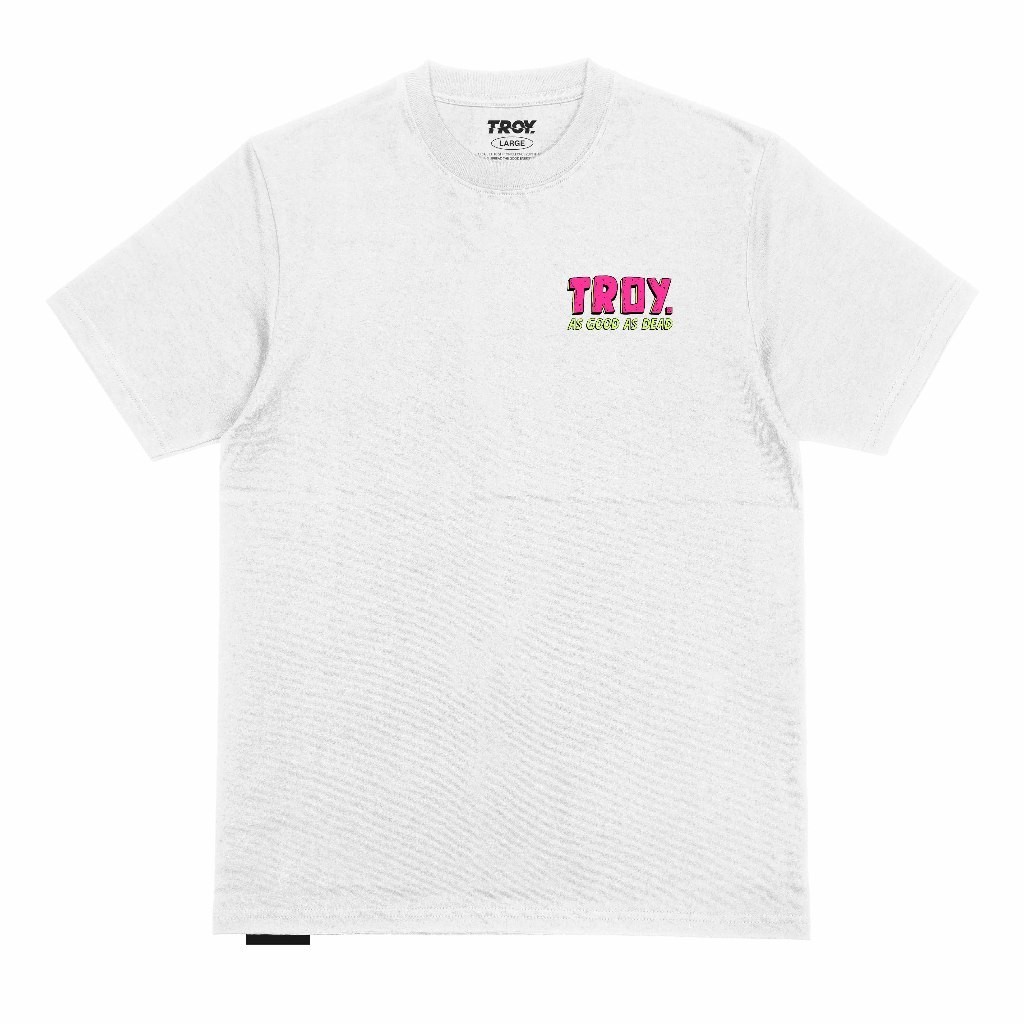 Troy Company Tshirt White Pink Cosmic - Kaos Pria Lengan Pendek Putih MT 2522