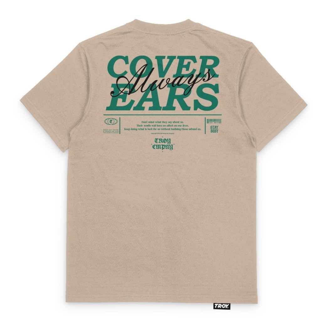 Troy Company Tshirt Brown Latte Cover Always Ears - Kaos Lengan Pendek Kaos Coklat Latte MTD 2420