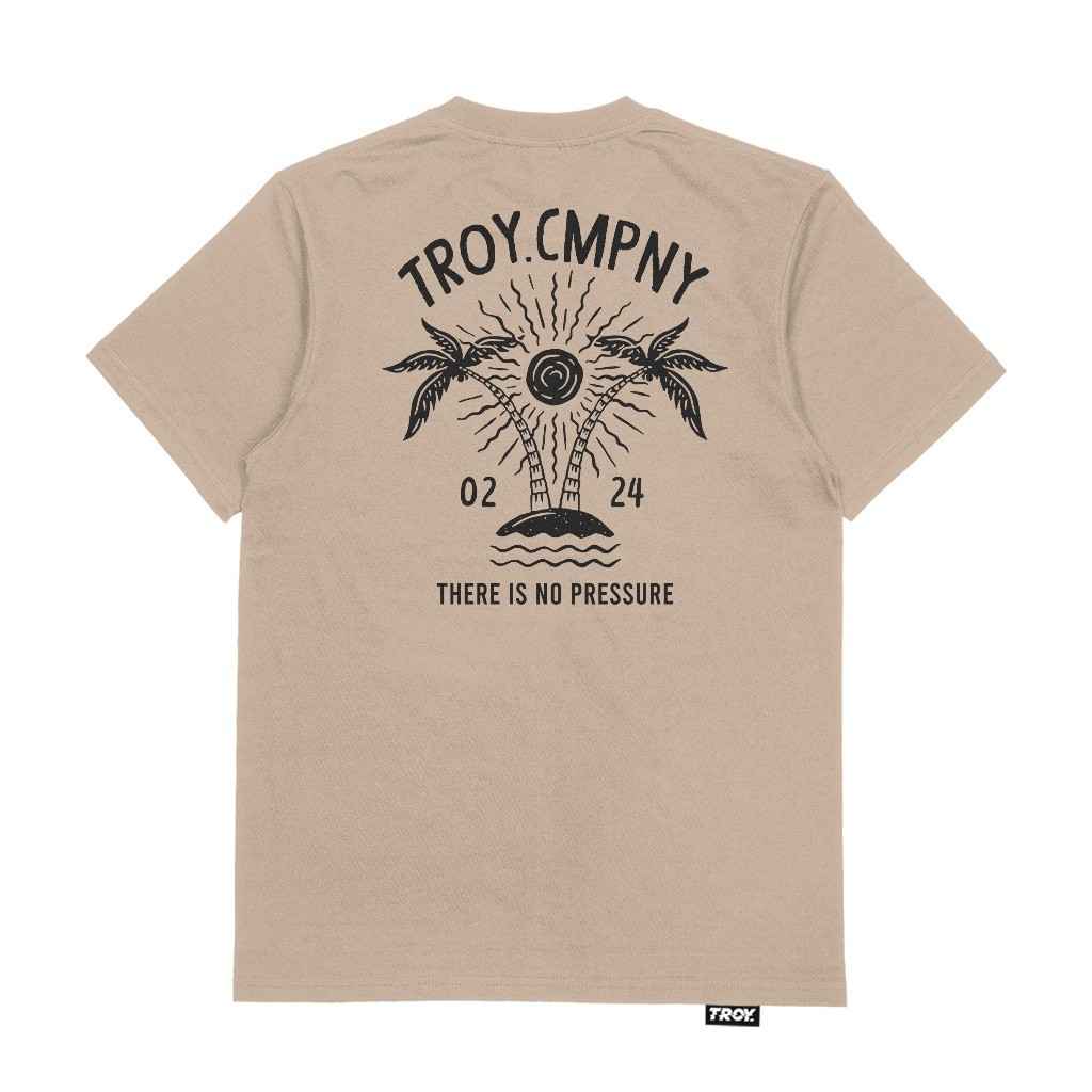 Troy Company Tshirt Brown Latte No Pressure - Kaos Lengan Pendek Kaos Coklat Latte MTD 2471