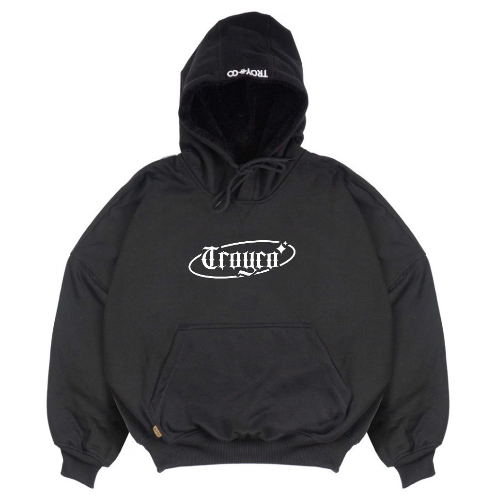 Troy Company Hoodie Boxy Oversize Black Orbit - Hoodie Boxy HB 2584