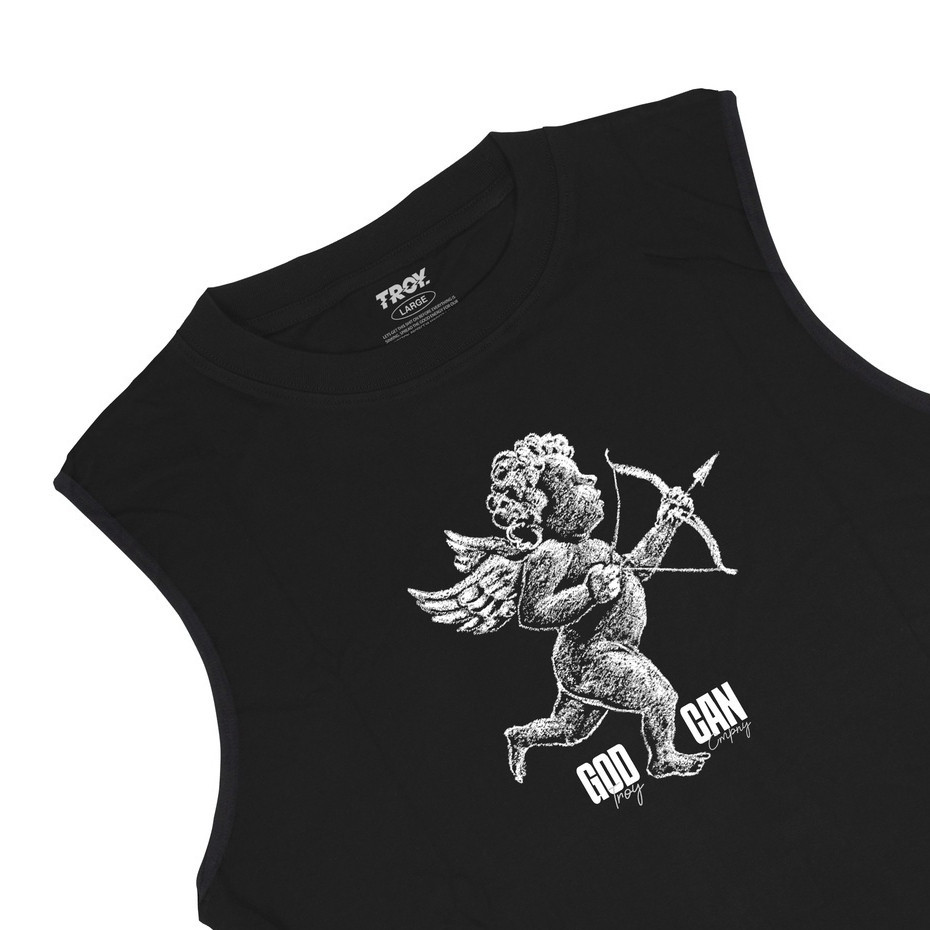 Troy Company Tshirt Singlet Black Cupid - Kaos Pria Tanpa Lengan Hitam TS 2296