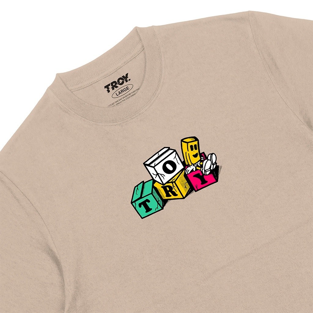 Troy Company Tshirt Latte Cube Box - Kaos Lengan Pendek Kaos Coklat Latte MTD 255