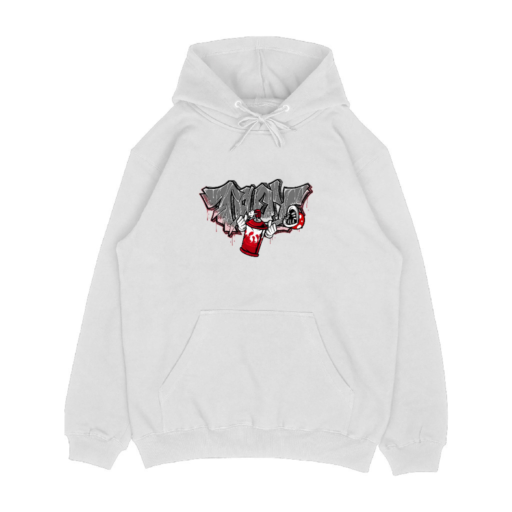 Troy Company Hoodie White Graffiti Chomper - Hoodie Pria Hoodie Putih KHD 2405