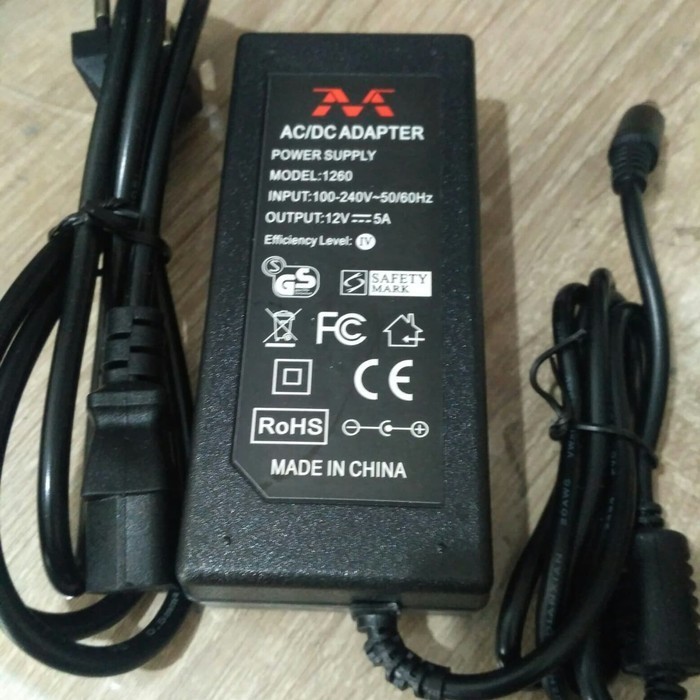 Adaptor 12V 5A Cctv Lampu Led Strip-Power Supply Pompa Dc