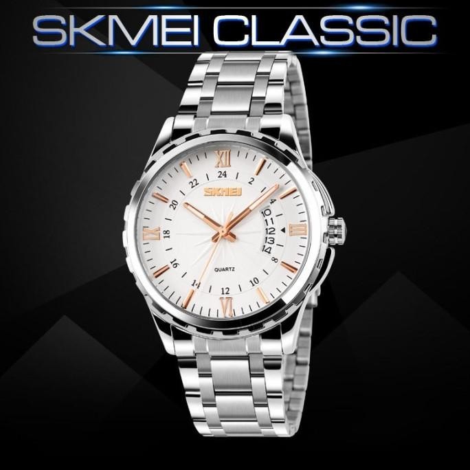 Skmei Jam Tangan Pria Krepyak Stainless Steel Ori - 9069Cs