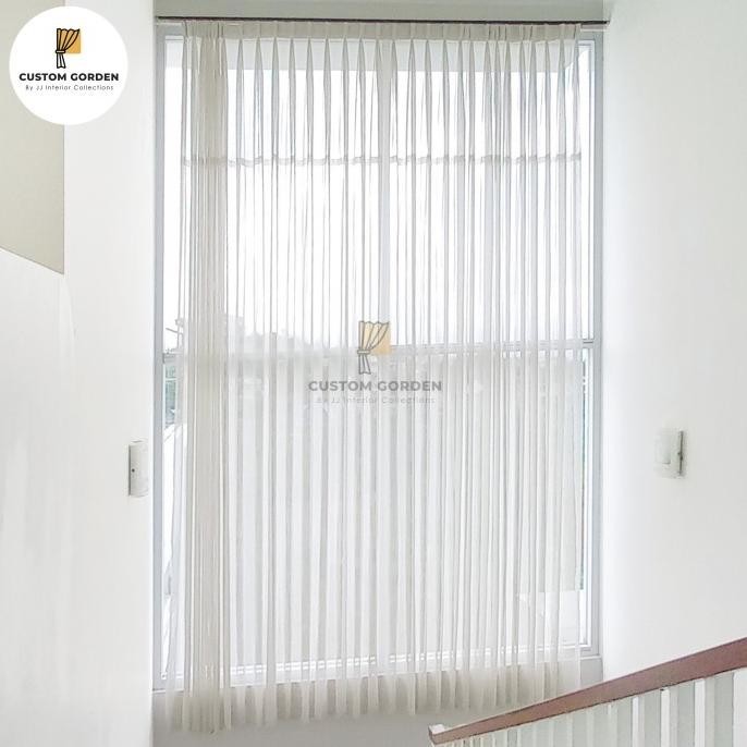 Vitrase Polos Minimalis Pelapis Gorden Voile Kain Putih transparan -CG '