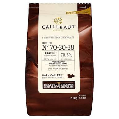 

Ready Callebaut chocolate 70% dark. 2.5kg bag