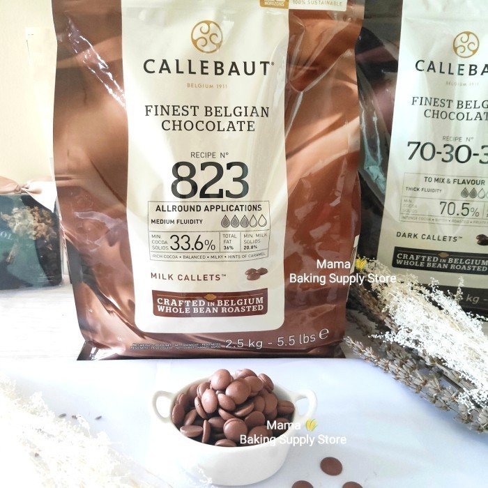 

Ready CALLEBAUT Milk Chocolate Callets Button Couverture 823 33.,6% 200 gr