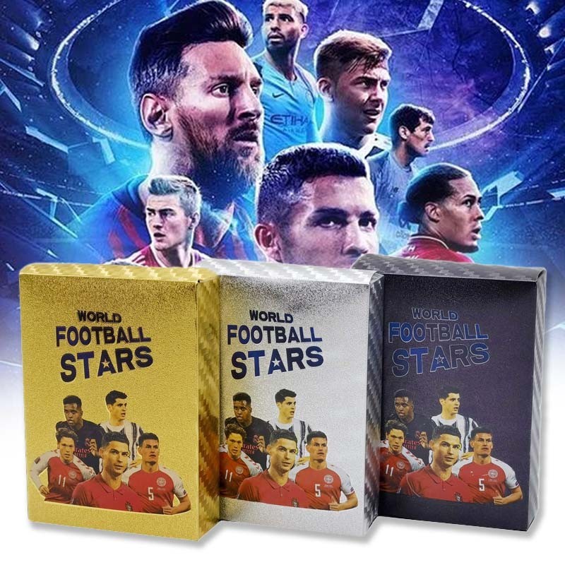 55pcs Kartu Bintang Sepak Bola Kartu Bola Euro 2024 World Football Stars Trading Card World Soccer
