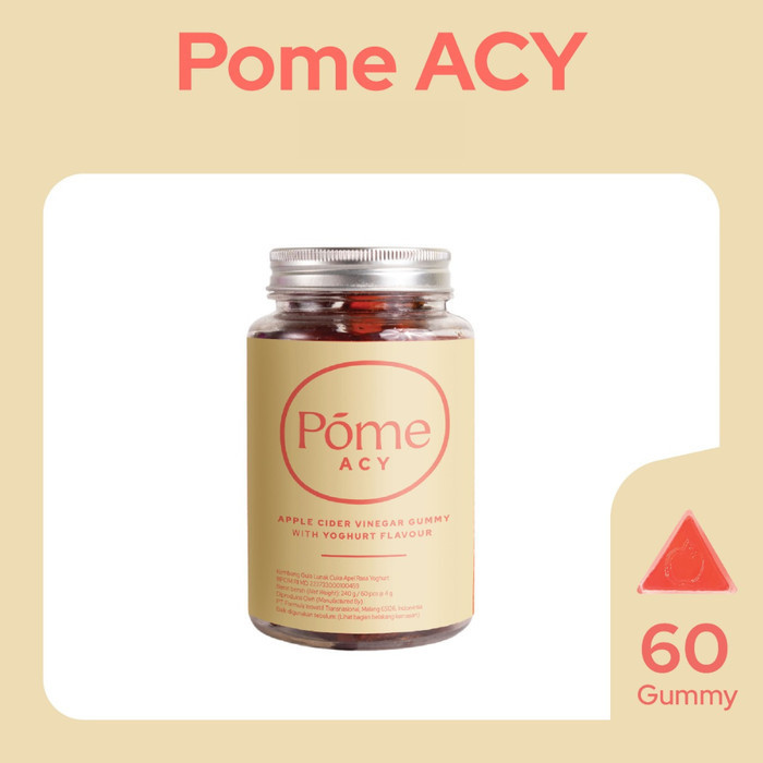 

Sale Pome Acy Gummy / Apple Cider Vinegar Yoghurt Gummy - 60 Pcs