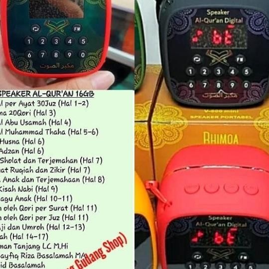 Ggs Speaker Murottal Al Quran Bonus Mem 16Gb Bluetooth Radio Repeat