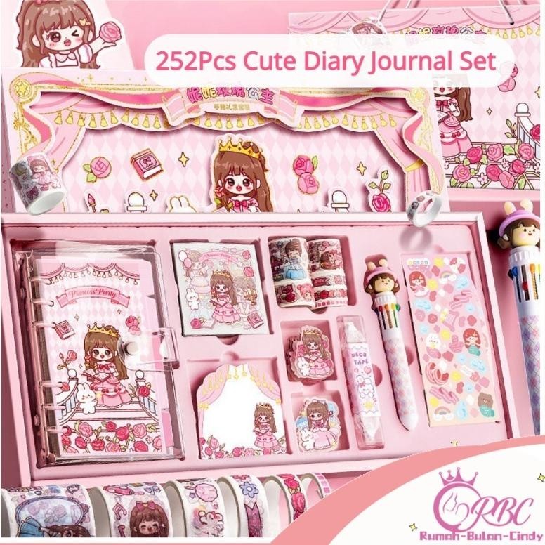 

Diskon Penjual Lokal252Pcs Cute Diary Journal Set Korea Style Cute Stickers Set Buku Catatan Harian Gift Set Diary Book Handbook Gift Pack Jurnal Binder Aesthetic Buat Hadiah Ulang Tahun Viral