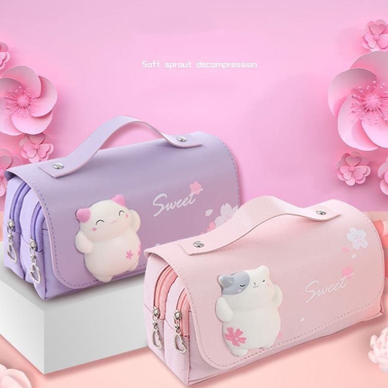 

Flashsale Kartun Tas Pensil Dekompresi/Kapasitas Besar Siswa Sekolah Dasar Tas Pensil Multifungsi Dekompresi/Super Cute Girl Heart 3D Net Red Pencil Bag Gratis Ongkir